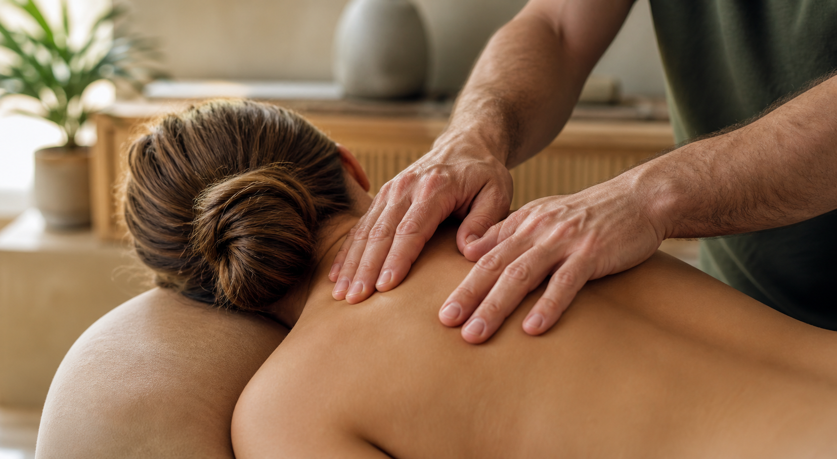 Massage bien-être avec les mains de Thierry